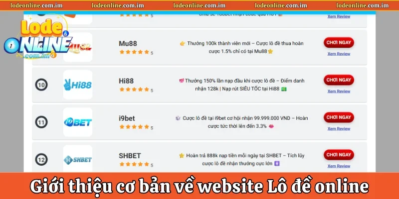 Giới thiệu cơ bản về website Lô đề online