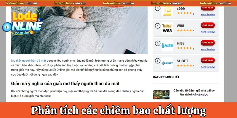 Phân tích các chiêm bao chất lượng